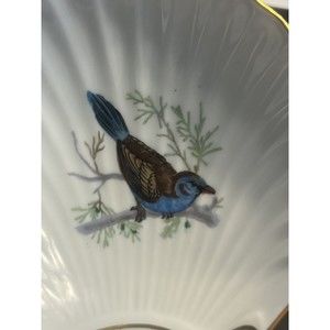 Vtg Louis Lourioux Le Faune Porcelain Seashell Bird Dish Trinket Oyster